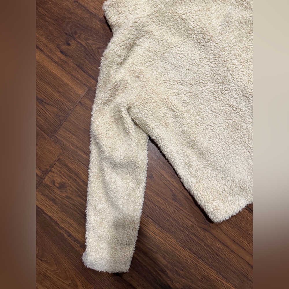 Pendleton Ladies' Fuzzy Zip Jacket in Beige Heather Sherpa cream fleece - Picture 14 of 15